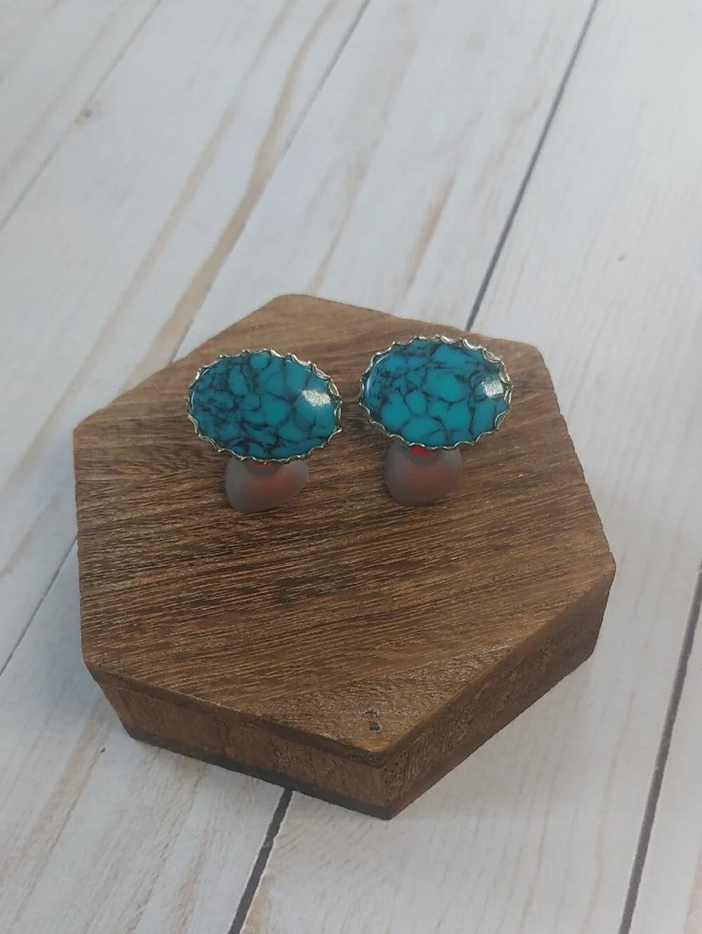 Turquoise Stone Oval Cufflinks